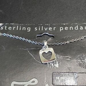 Sterling silver True Friend heart pendant